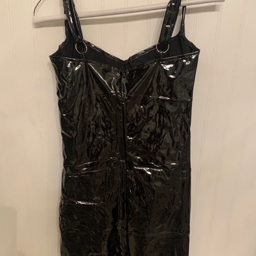 Black plastic type dress